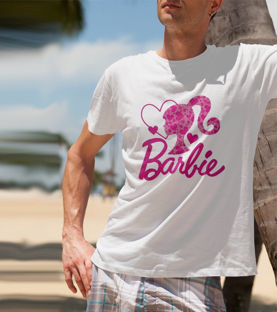 Barbie Heart Silhouette Pink T-Shirt
