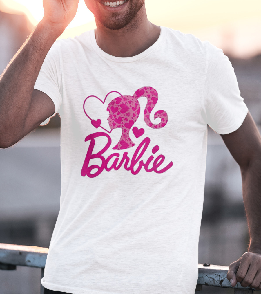 Barbie Heart Silhouette Pink T-Shirt