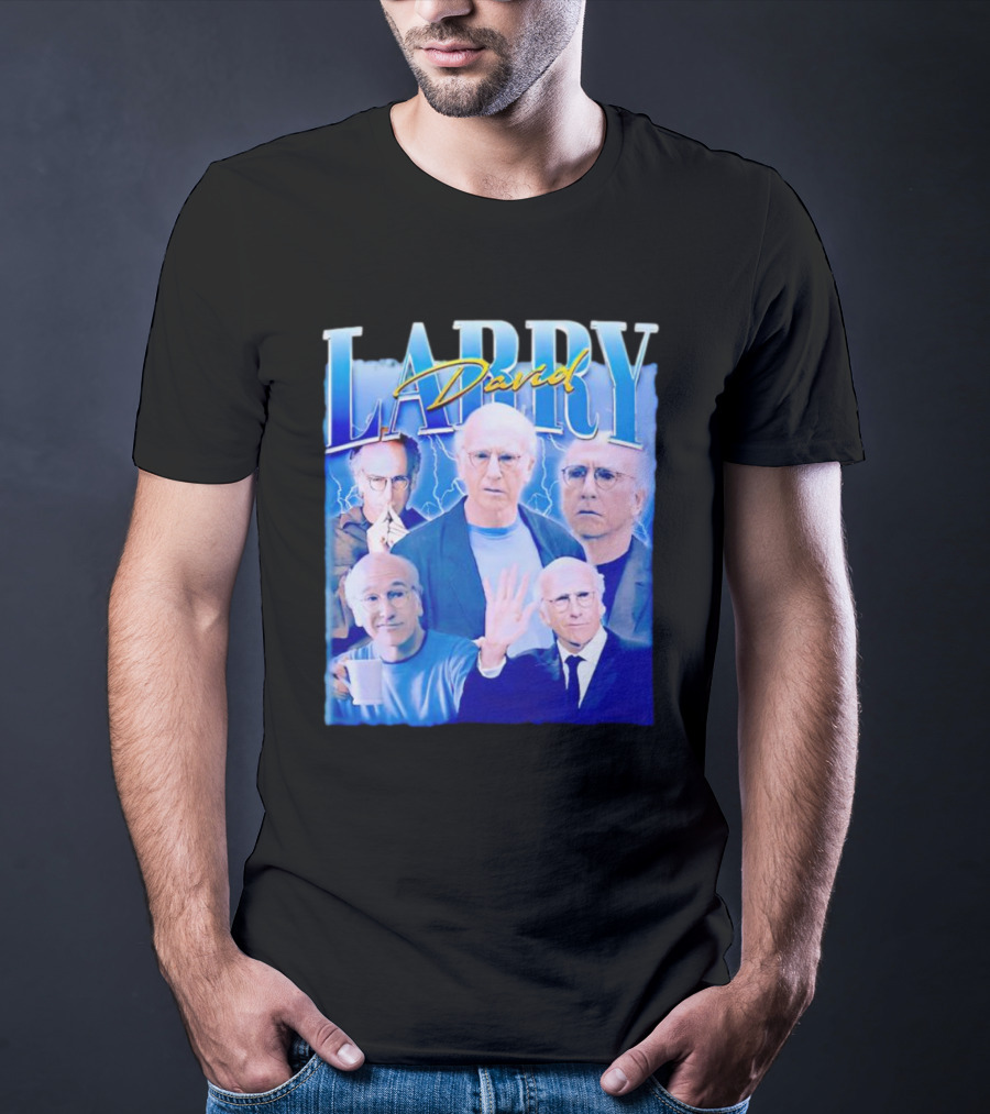 Larry David Collage Blue Lightning T-Shirt