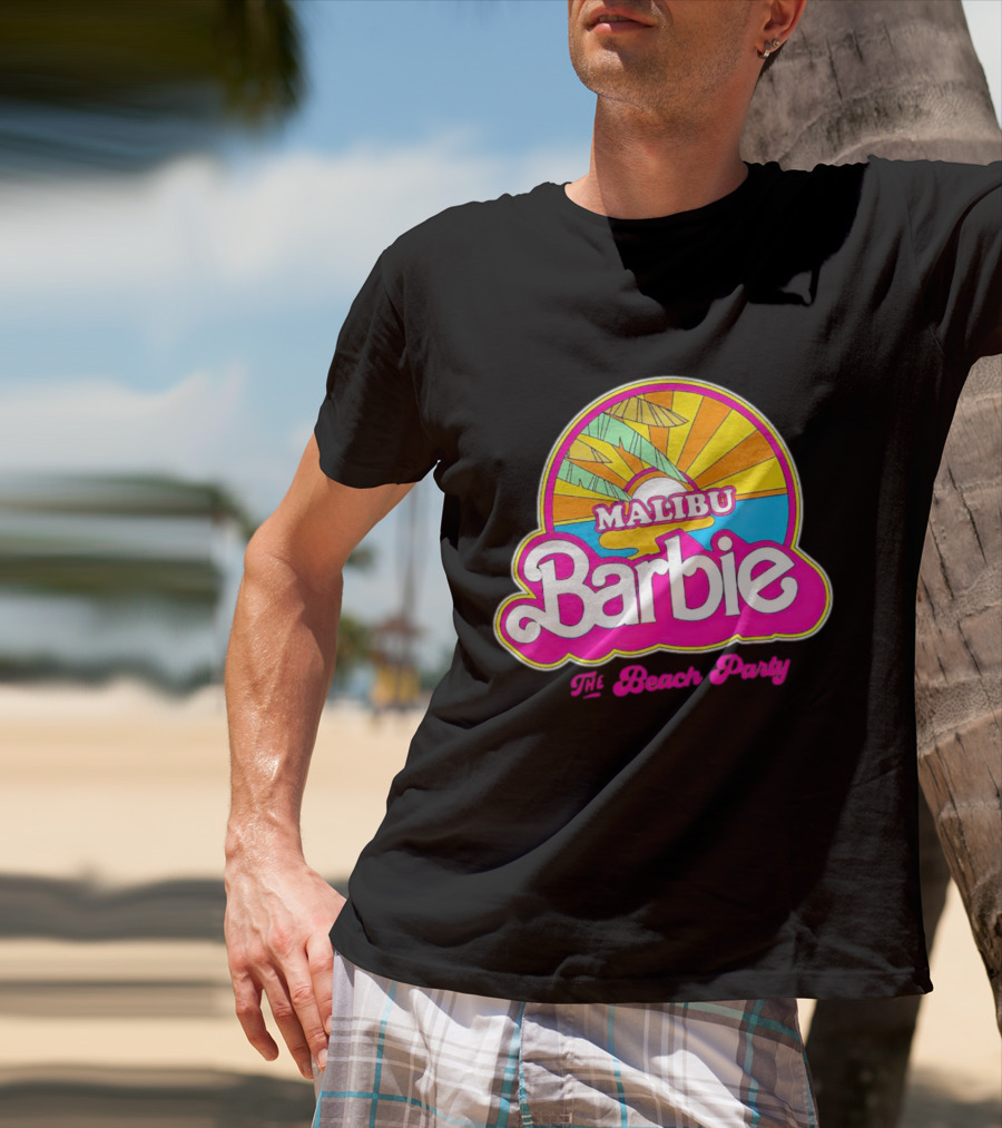 Malibu Barbie The Beach Party Retro Sunburst T-Shirt