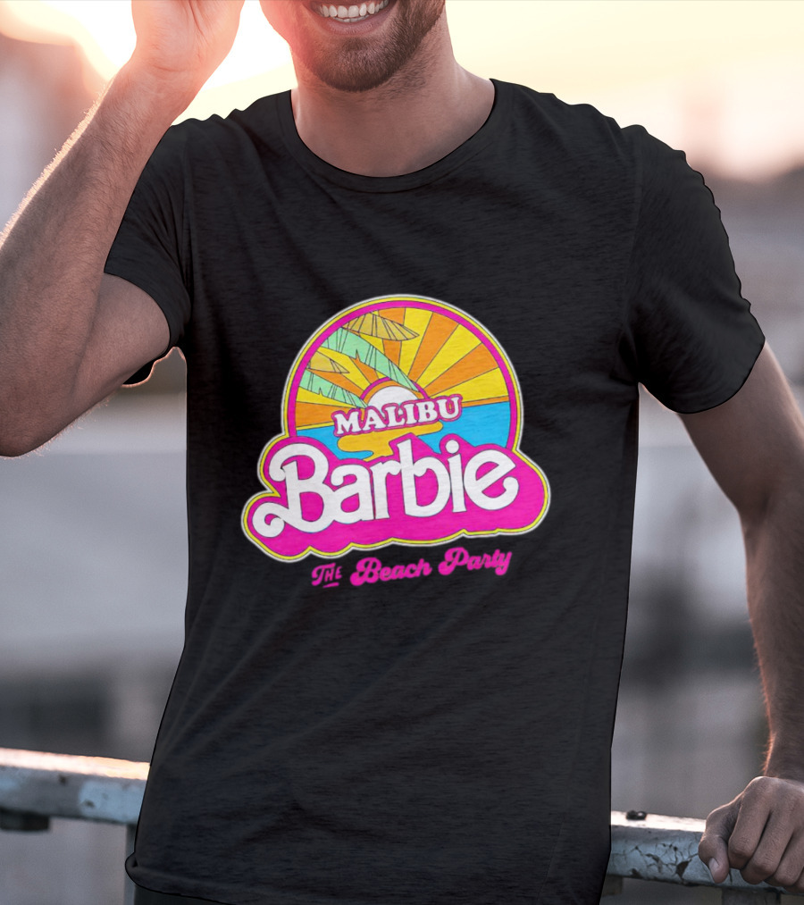 Malibu Barbie The Beach Party Retro Sunburst T-Shirt
