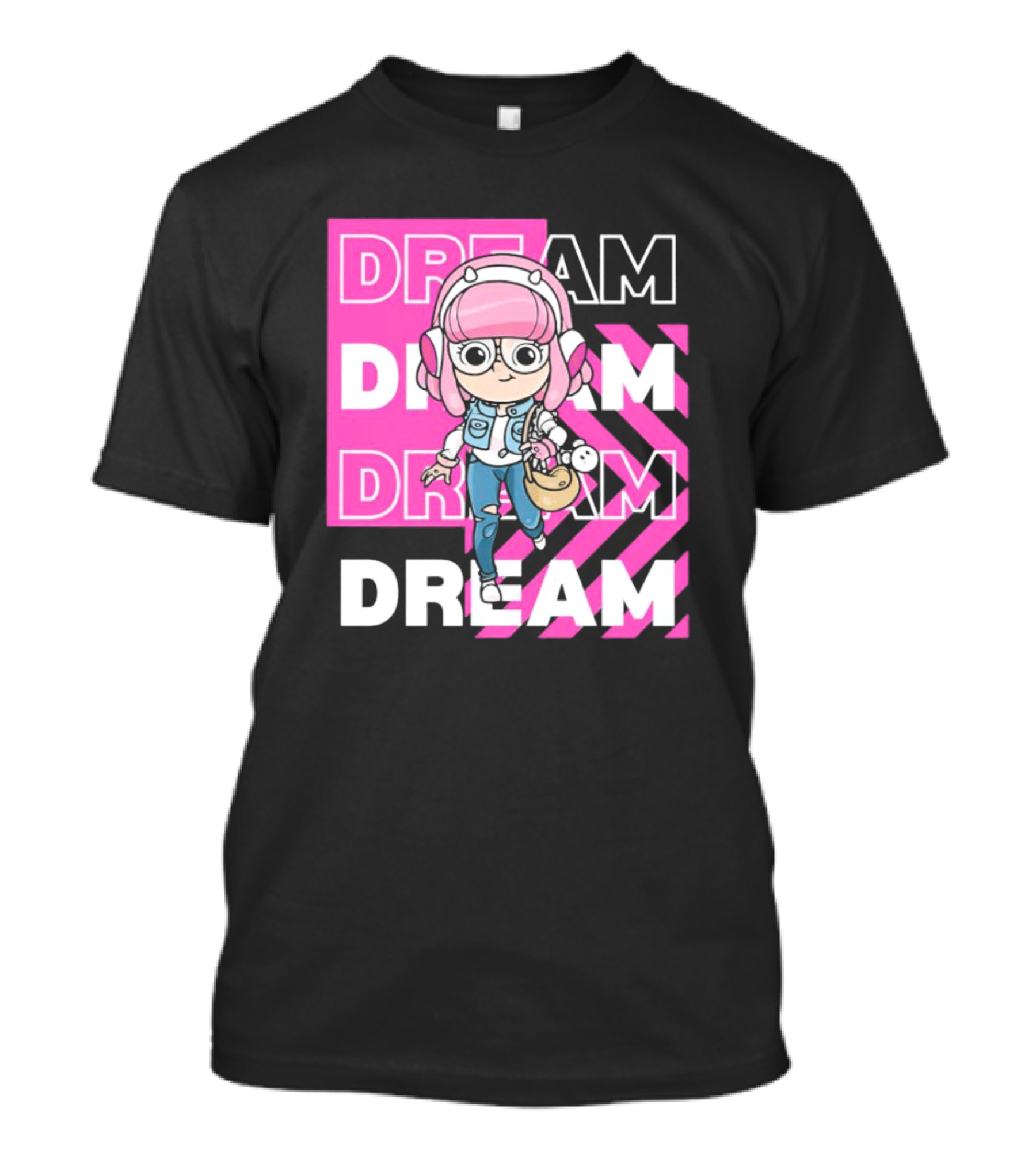 Dream Remix Pink Headphones Girl T-Shirt
