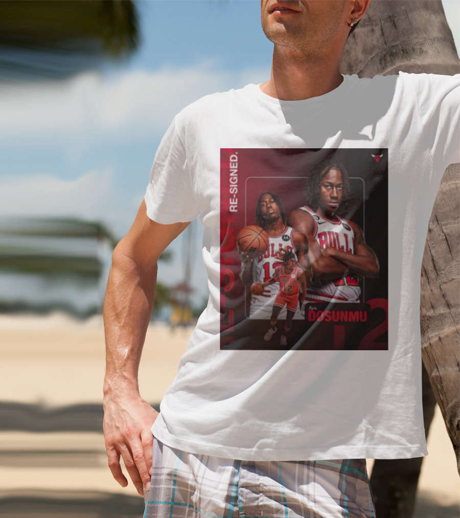 Chicago Bulls Ayo Dosunmu Re-Signed Number 12 T-Shirt
