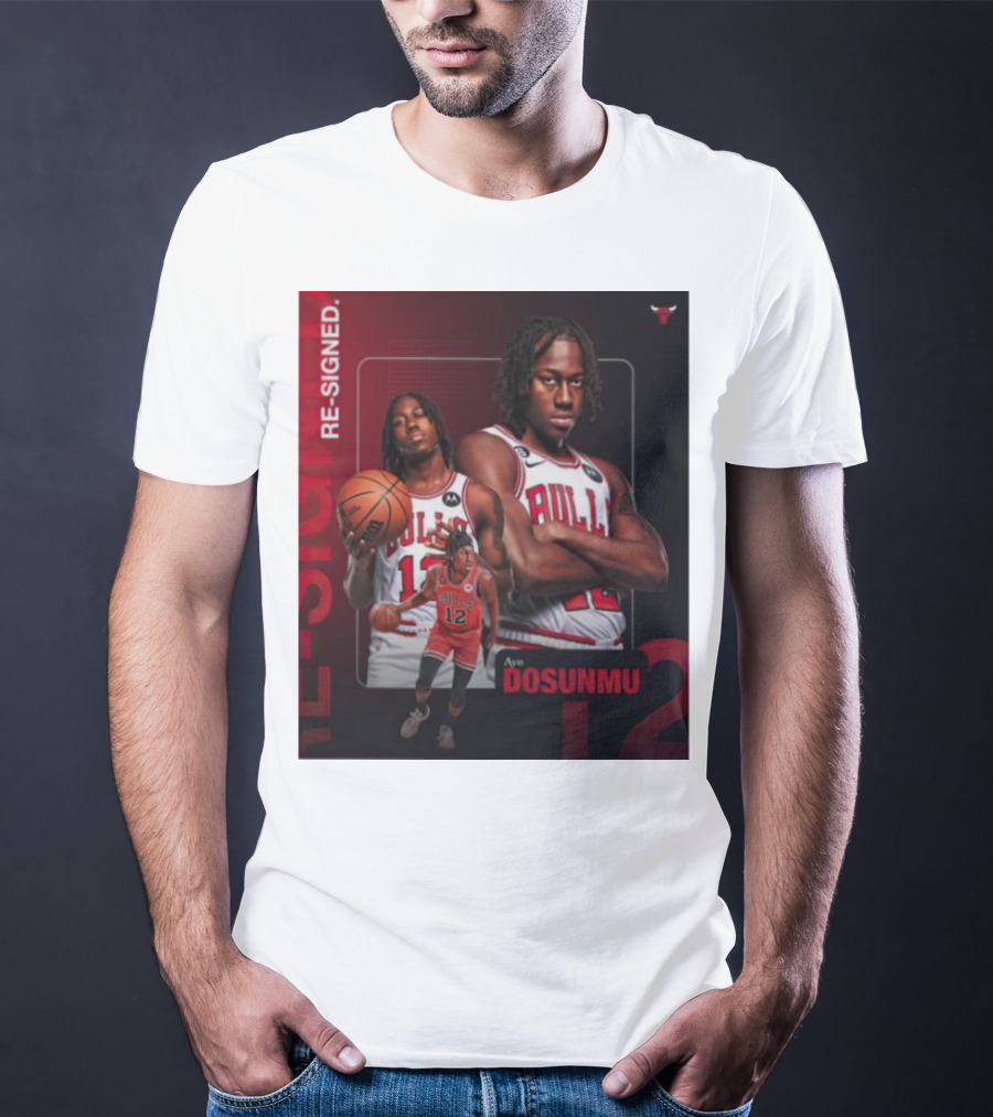 Chicago Bulls Ayo Dosunmu Re-Signed Number 12 T-Shirt