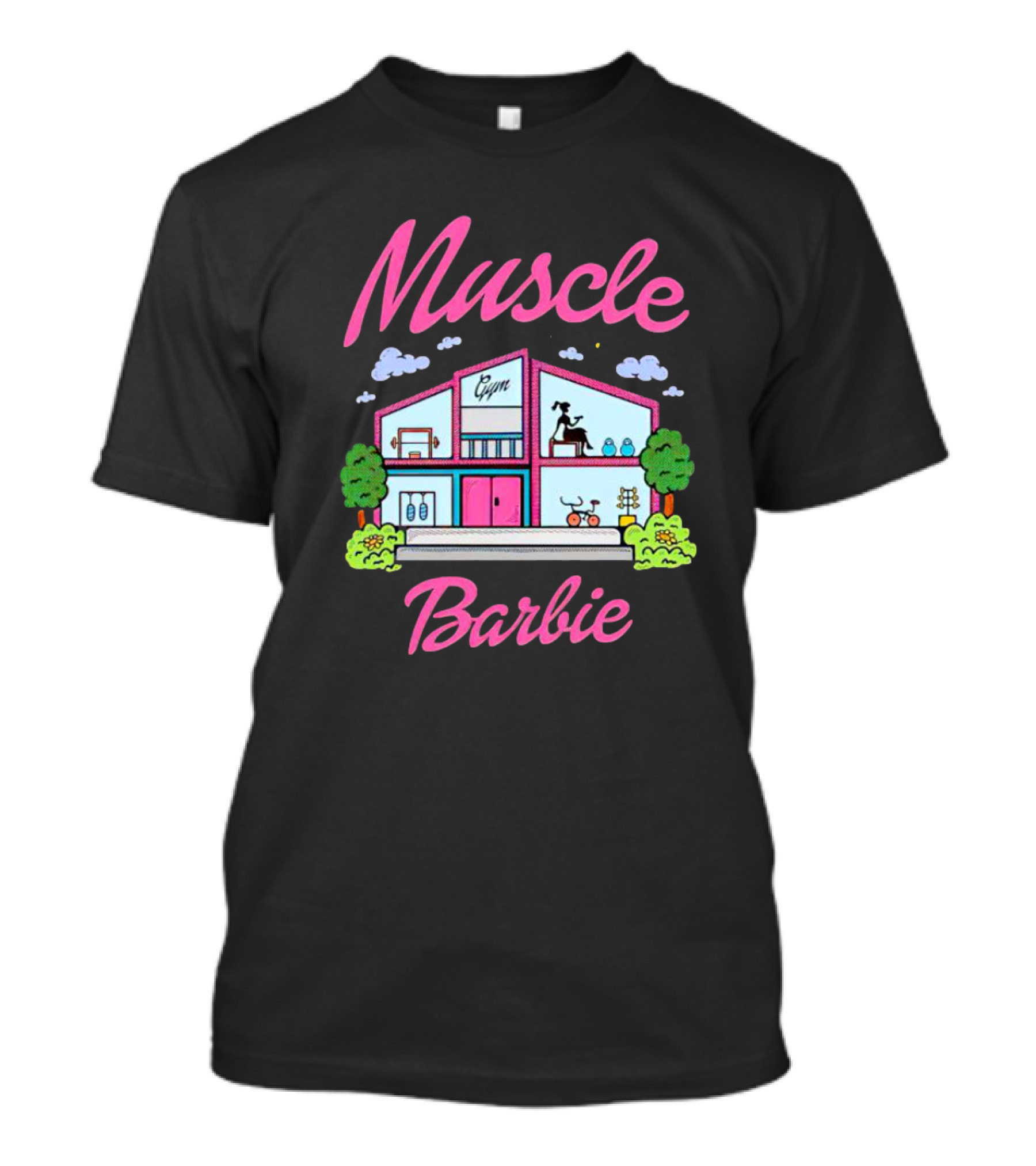 Muscle Barbie Gym House Fitness T-Shirt