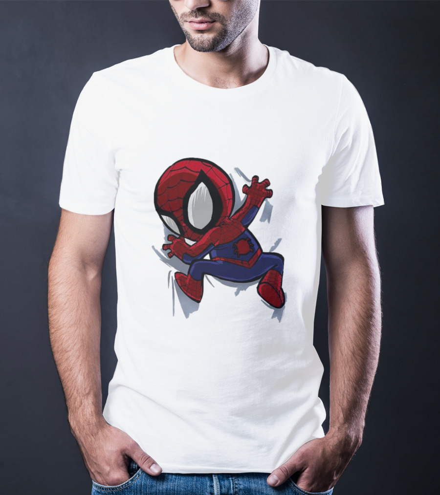 Portable Spider-Man Chibi Clinging Action T-Shirt