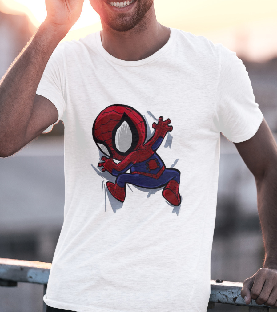 Portable Spider-Man Chibi Clinging Action T-Shirt