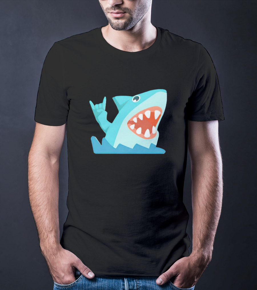 Shark Devil Horns Rock Gesture T-Shirt