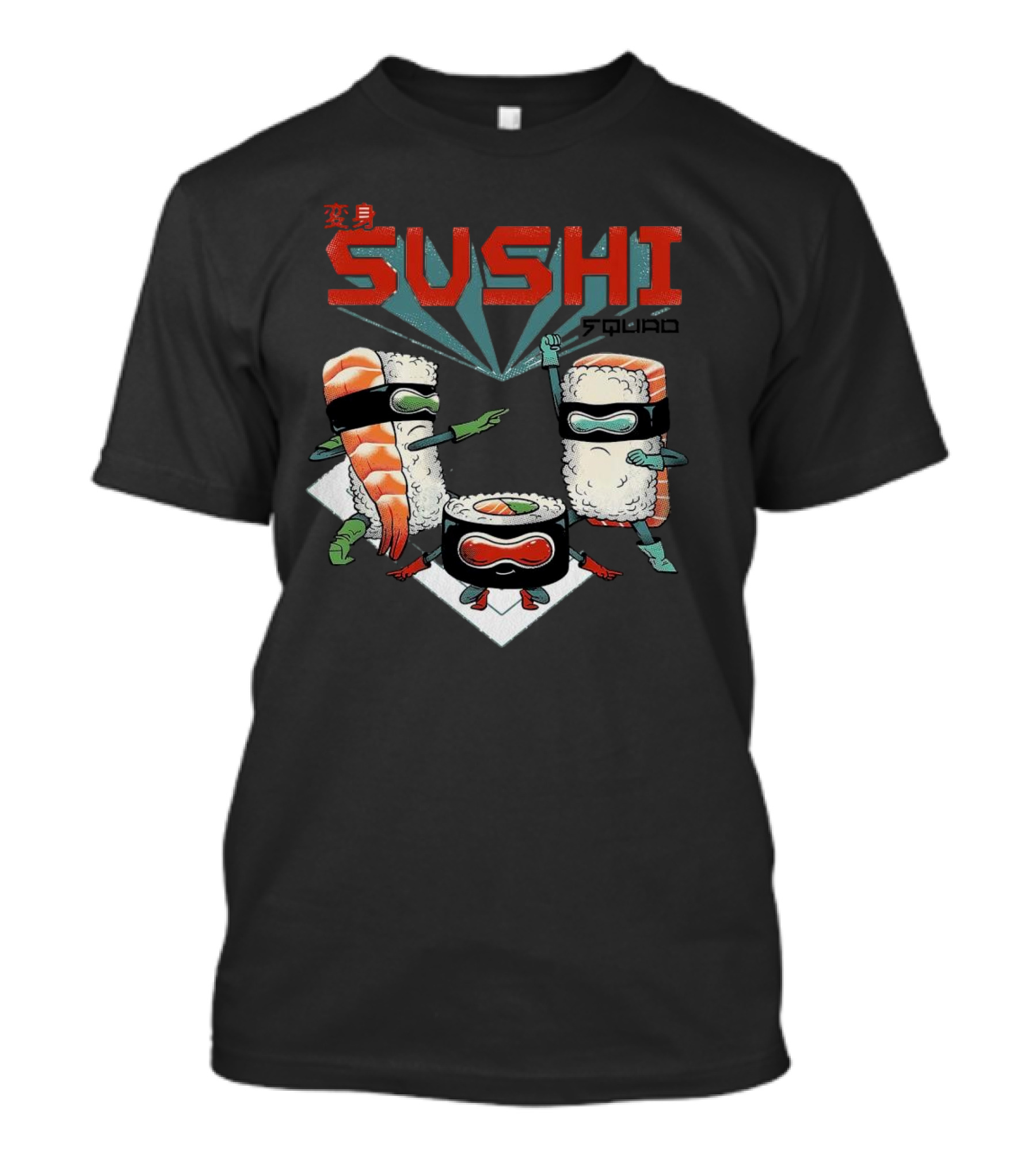 Sushi Squad Superheroes With Bandana Rolls T-Shirt