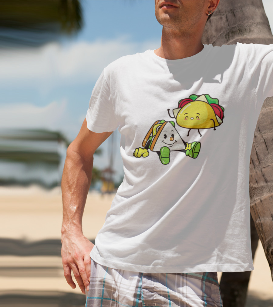 Tacos Friendship Day Happy Taco And Sandwich Duo T-Shirt