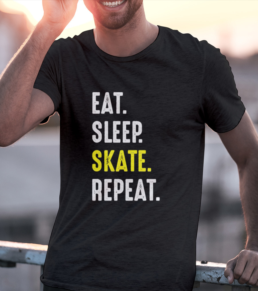 Eat Sleep Skate Repeat Classic Lifestyle Phrase T-Shirt
