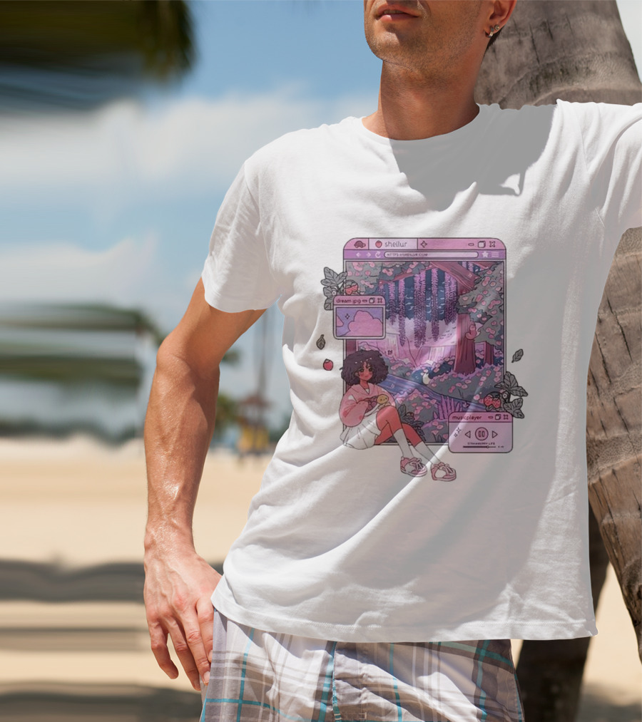 Sheilur Dreamy Strawberry Dream PNG Music Player T-Shirt