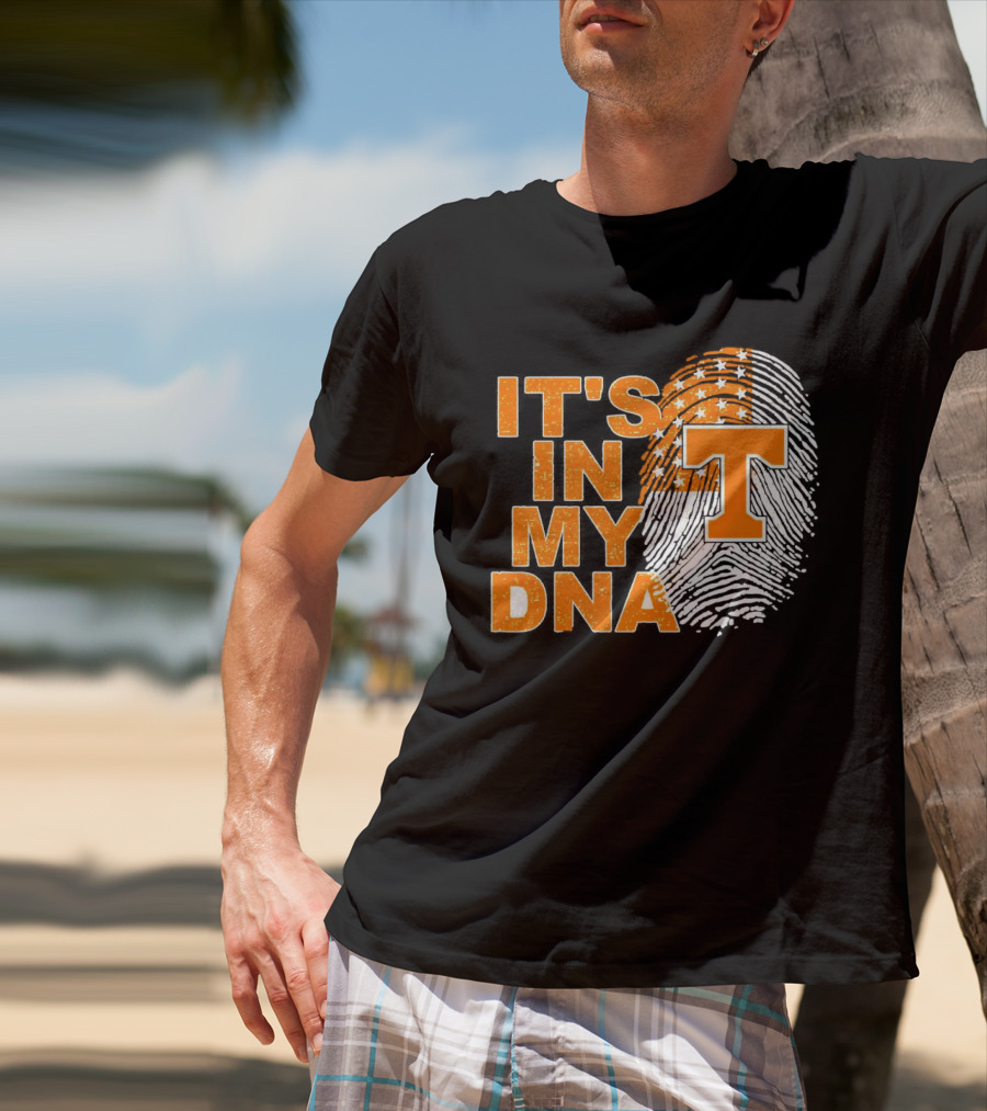 Tennessee Volunteers It's In My DNA Fingerprint American Flag T-Shirt