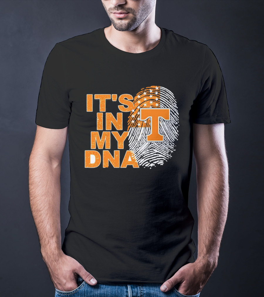 Tennessee Volunteers It's In My DNA Fingerprint American Flag T-Shirt