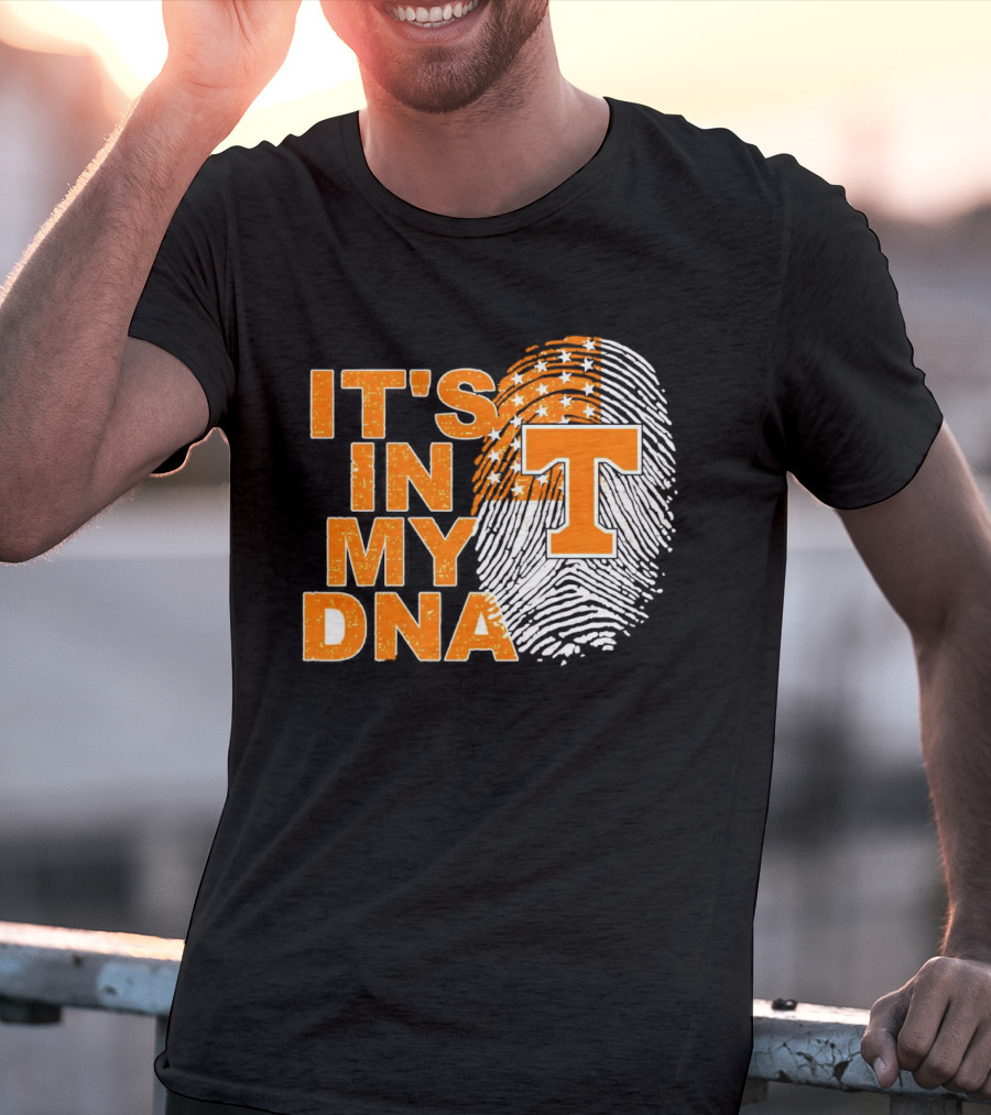 Tennessee Volunteers It's In My DNA Fingerprint American Flag T-Shirt