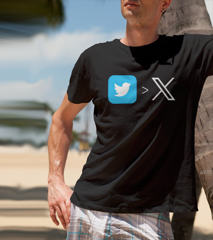 Twitter Bird Greater Than X Transition T-Shirt