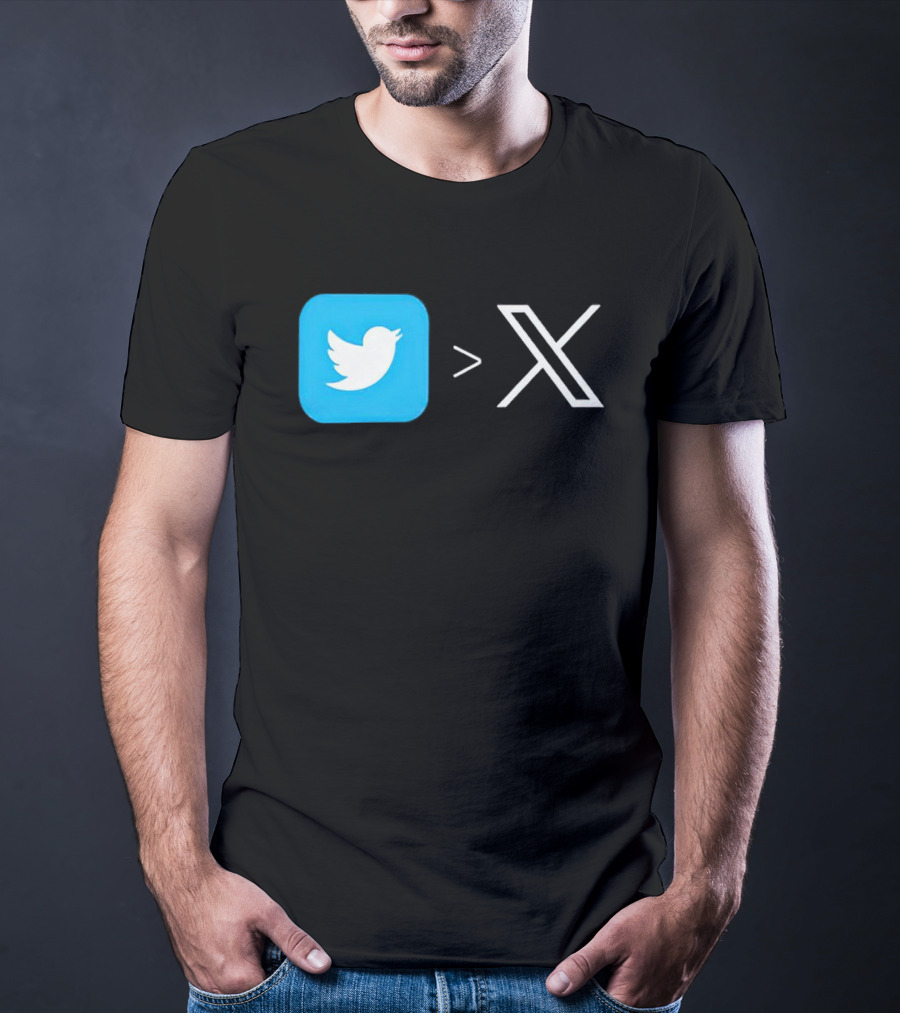 Twitter Bird Greater Than X Transition T-Shirt