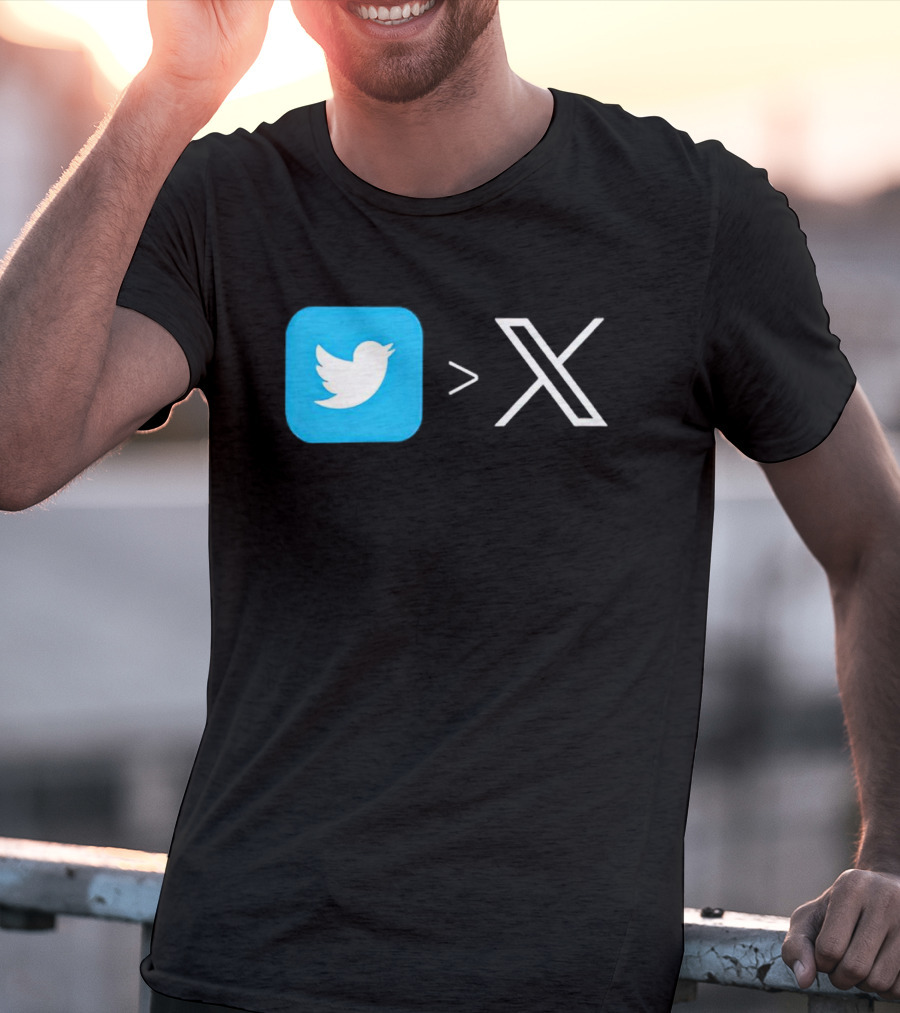 Twitter Bird Greater Than X Transition T-Shirt