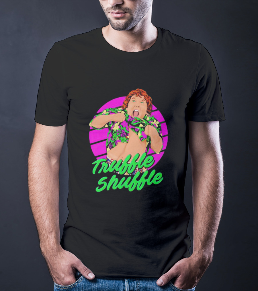 Truffle Shuffle 80s Retro Style With Hawaiian Shirt And Neon Colors T-Shirt