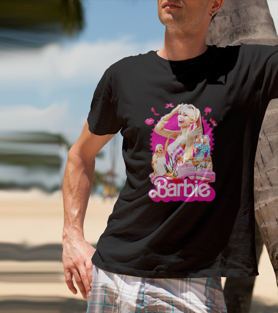 Barbie Collage With Signatures And Characters T-Shirt