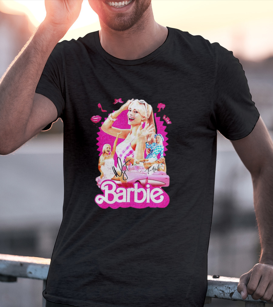 Barbie Collage With Signatures And Characters T-Shirt