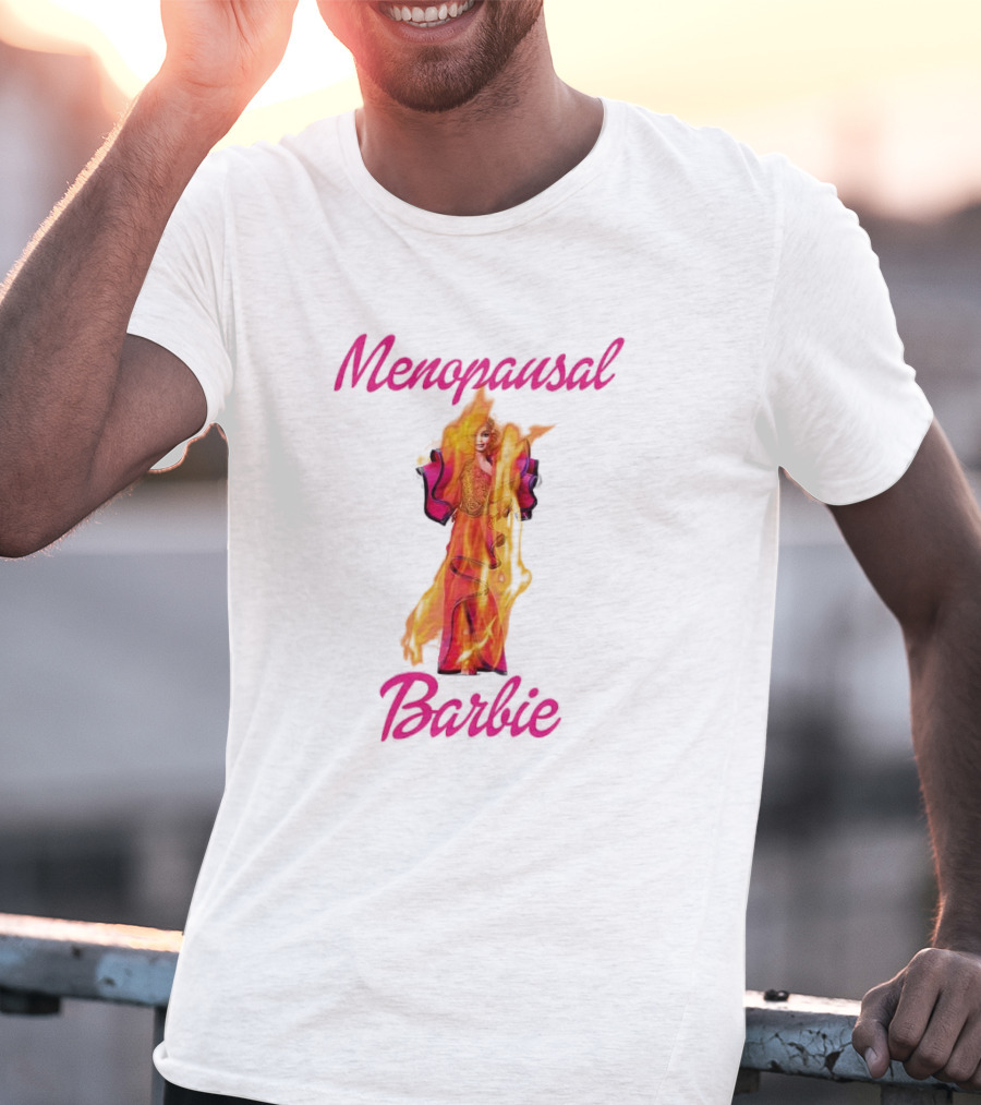 Menopausal Barbie On Fire In Vibrant Colors T-Shirt