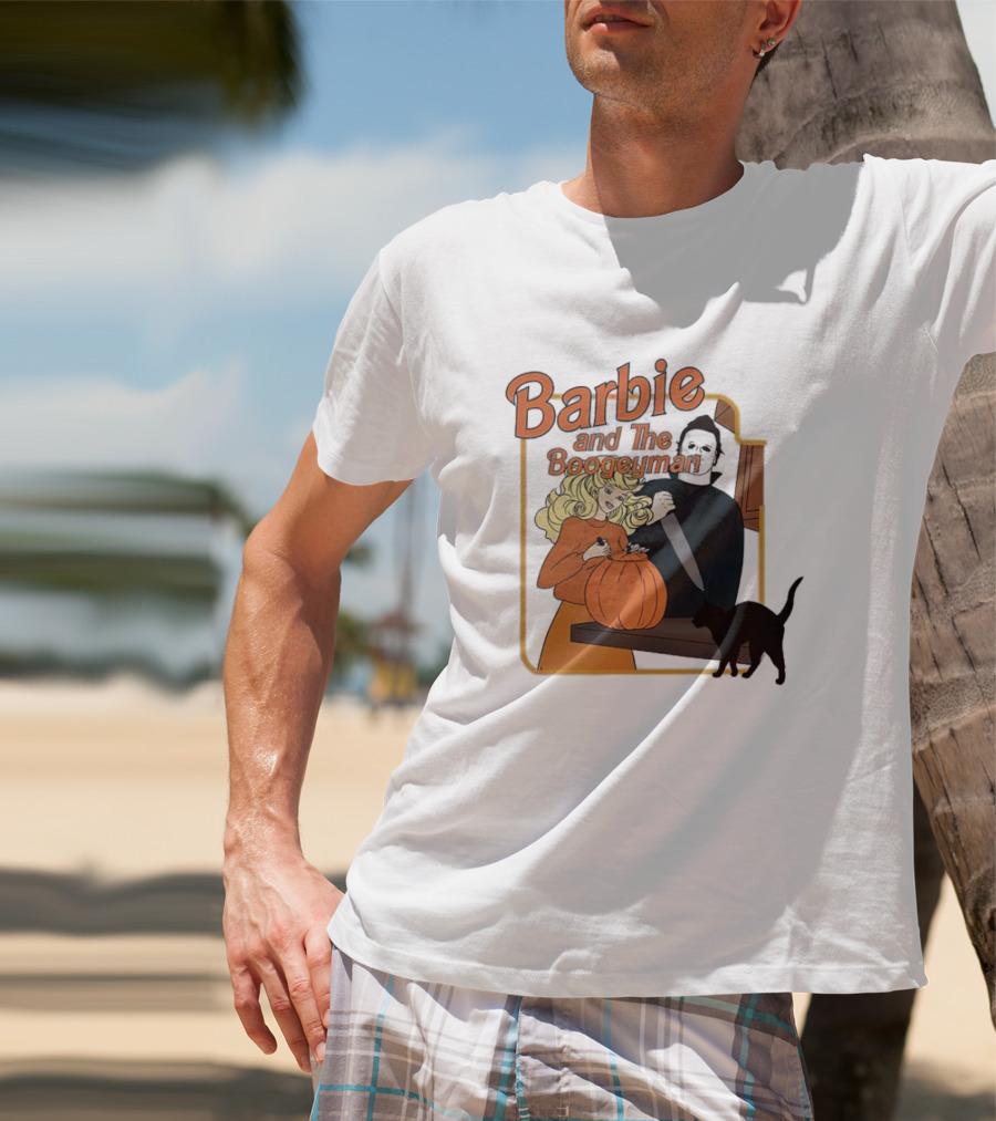 Barbie And The Boogeyman Halloween Pumpkin Cat Scene T-Shirt