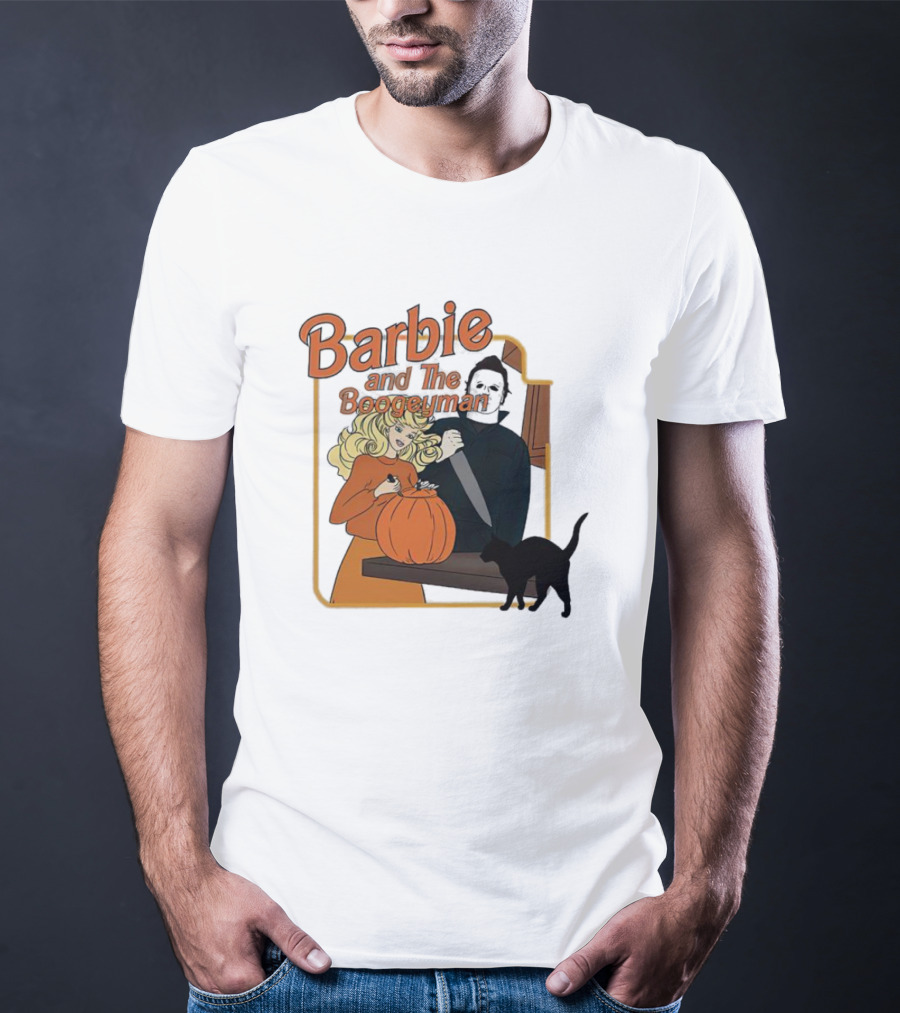 Barbie And The Boogeyman Halloween Pumpkin Cat Scene T-Shirt