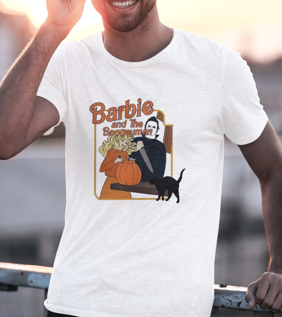 Barbie And The Boogeyman Halloween Pumpkin Cat Scene T-Shirt