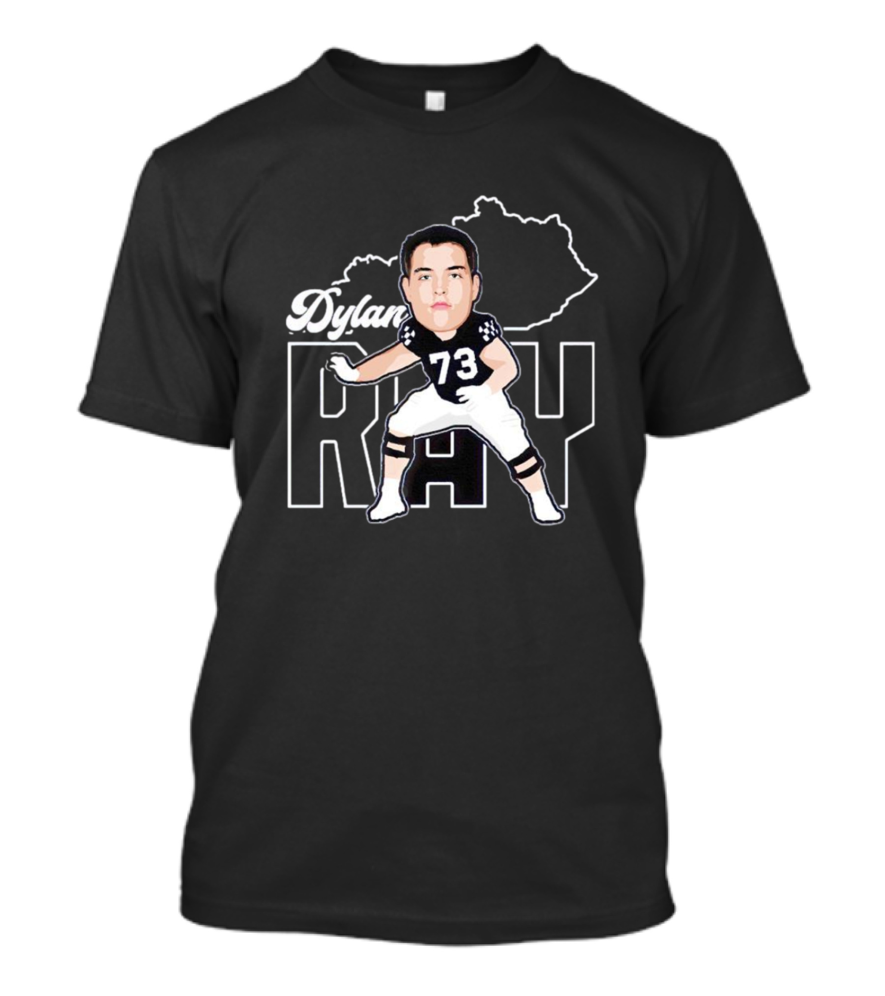 Dylan Ray 73 Kentucky Lineman Caricature T-Shirt