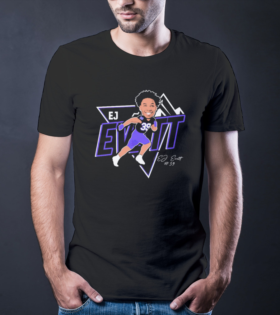 EJ Evett Defensive Caricature #39 Signature T-Shirt