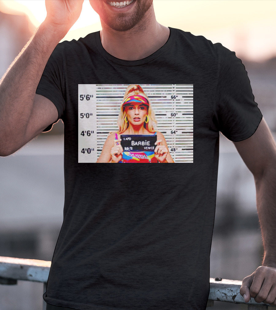 LAPD Barbie Mugshot Colorful T-Shirt