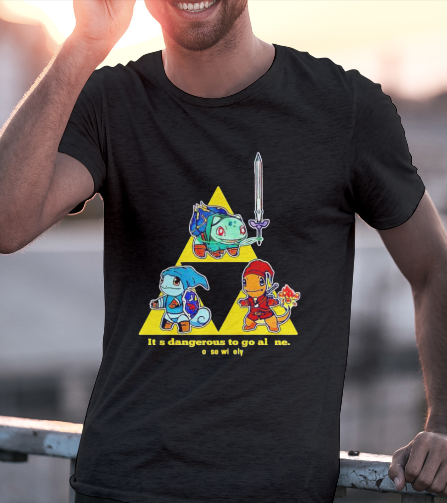 Pokemon Triforce Crossover It's Dangerous To Go Alone Choose Wisely T-Shirt