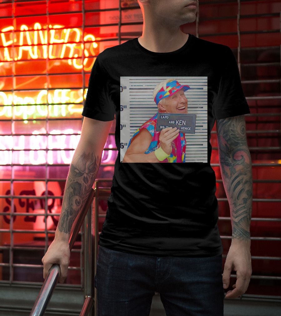 LAPD Ken Venice Mugshot Ryan Gosling Barbie T-Shirt