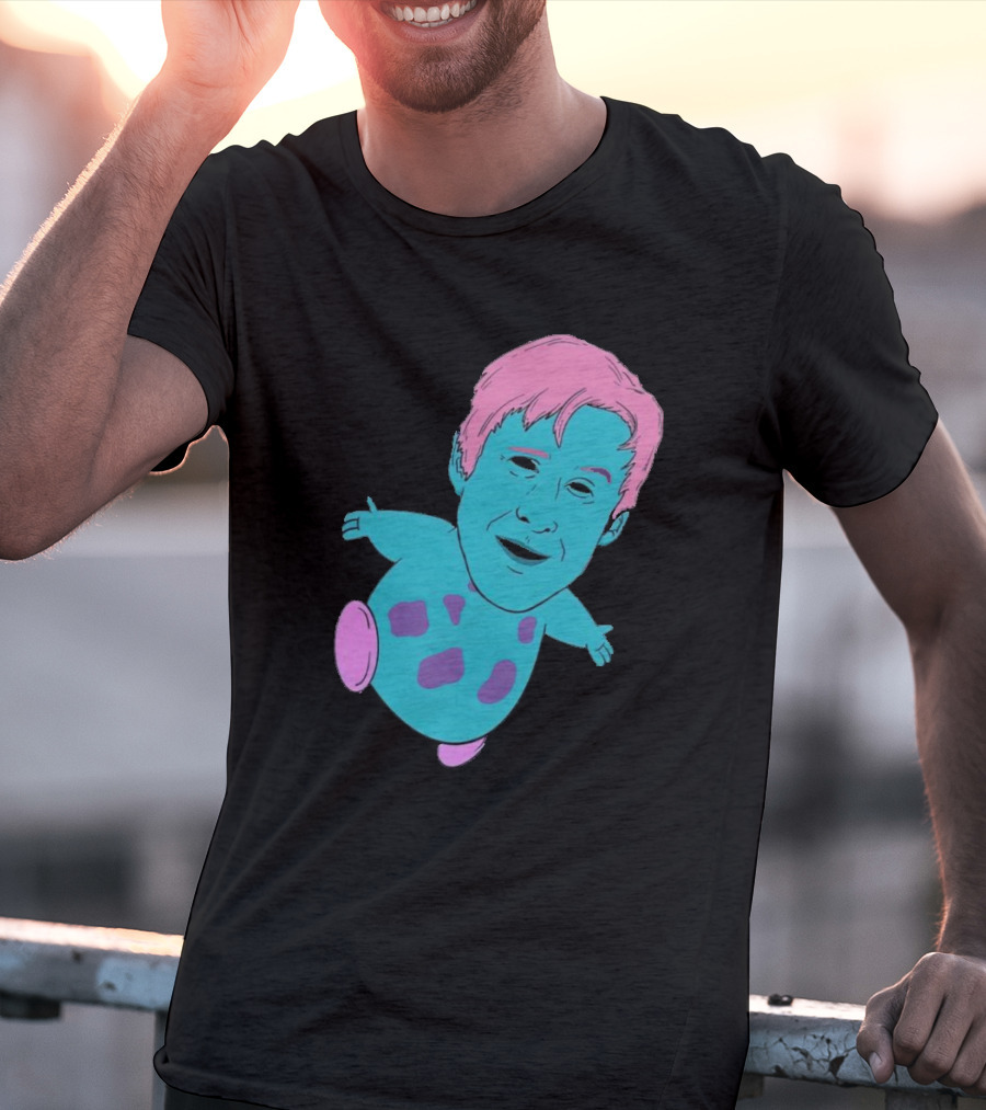 Ryan X Bibble Pink And Blue Character Fusion T-Shirt
