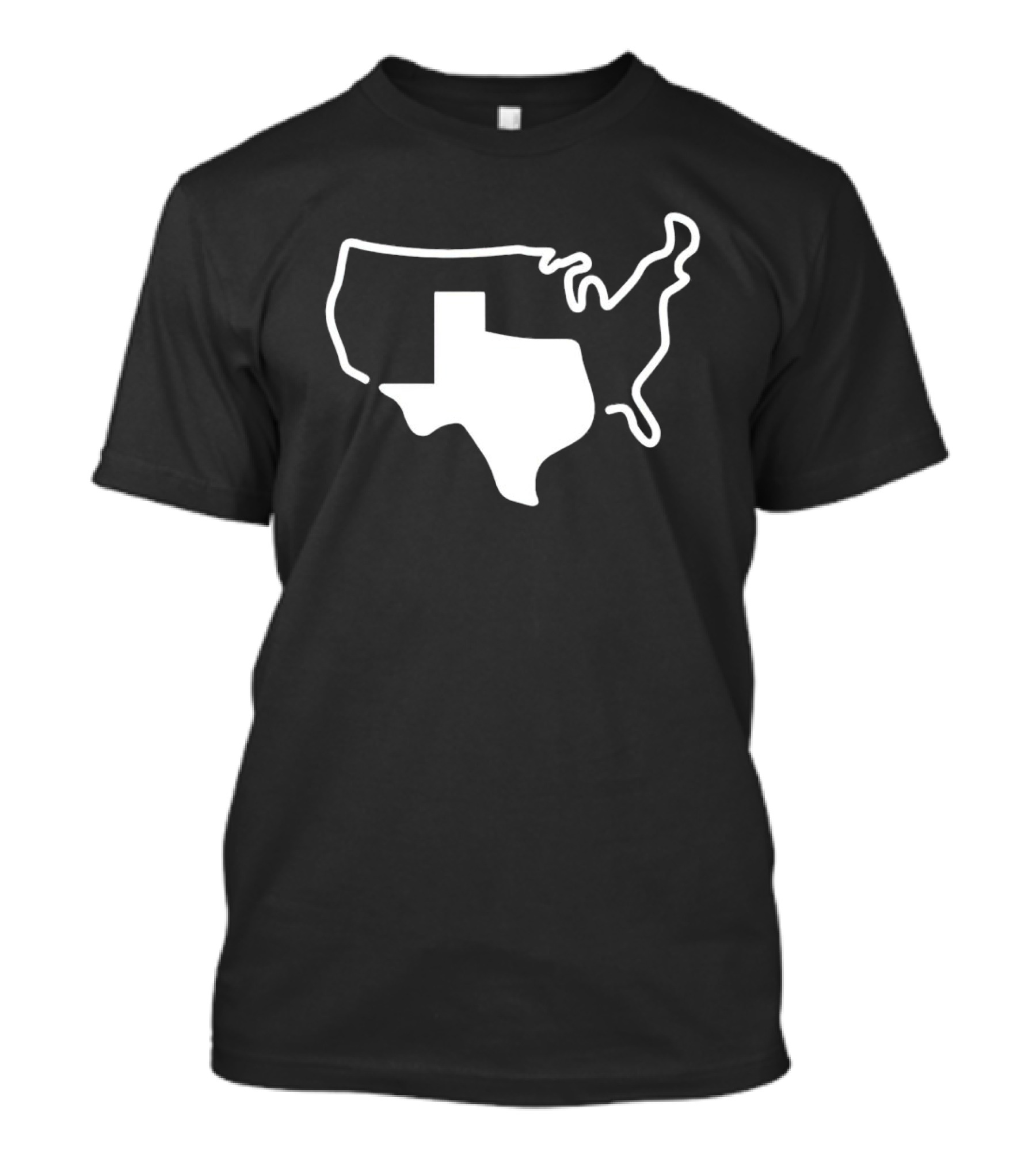 Texas Shape Overlay On United States Outline America Grand Texas T-Shirt