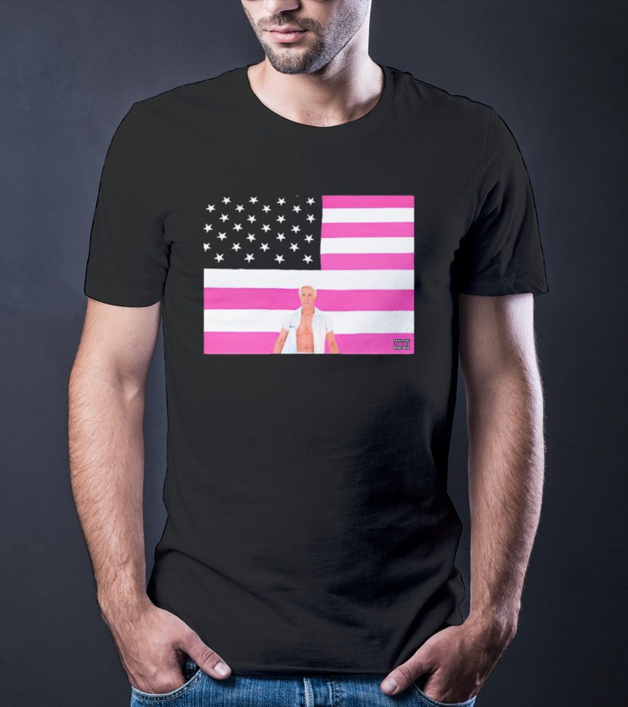 American Flag Barbie Ken Pink T-Shirt