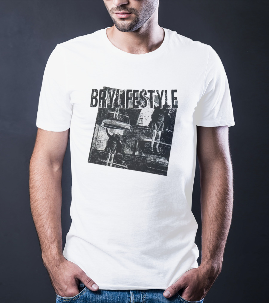 BRYLIFESTYLE Causing A Disturbance With Retro Car And Levitating Figures T-Shirt