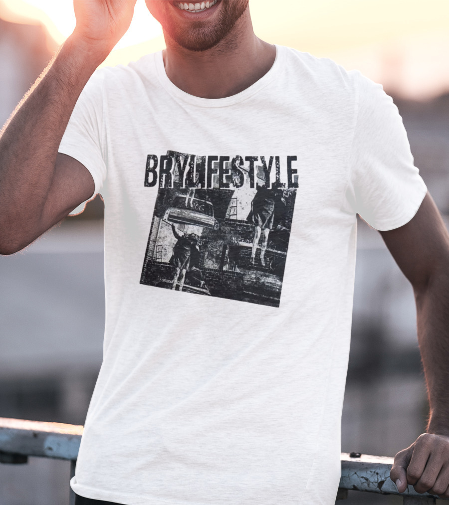 BRYLIFESTYLE Causing A Disturbance With Retro Car And Levitating Figures T-Shirt