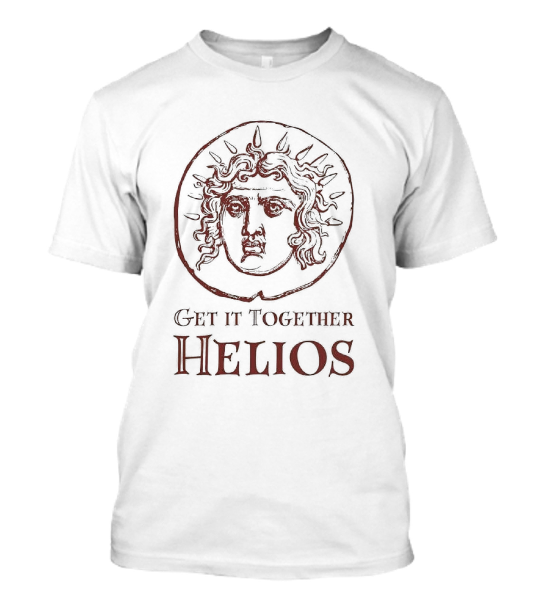 Get It Together Helios Greek Sun God Face T-Shirt