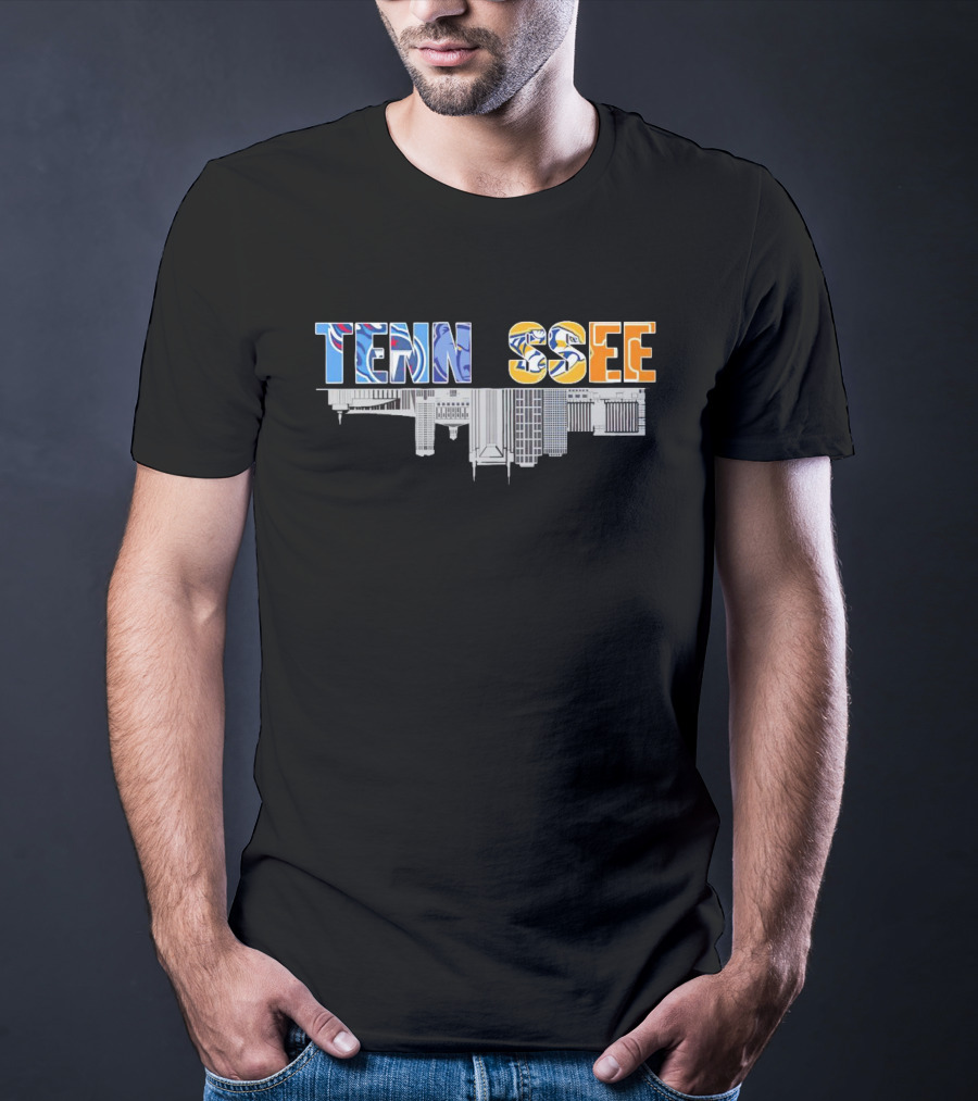 Tennessee Upside City With Team Colors And Skyline T-Shirt