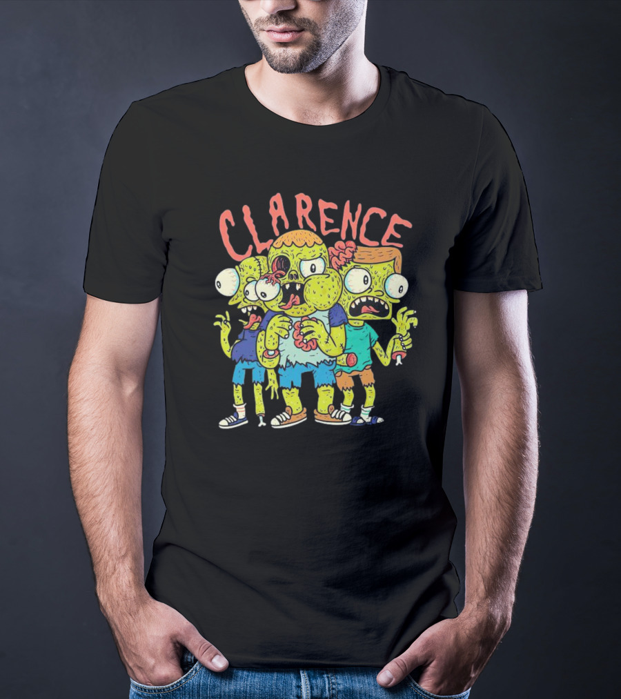 Clarence Cartoon Zombie Halloween Trio T-Shirt