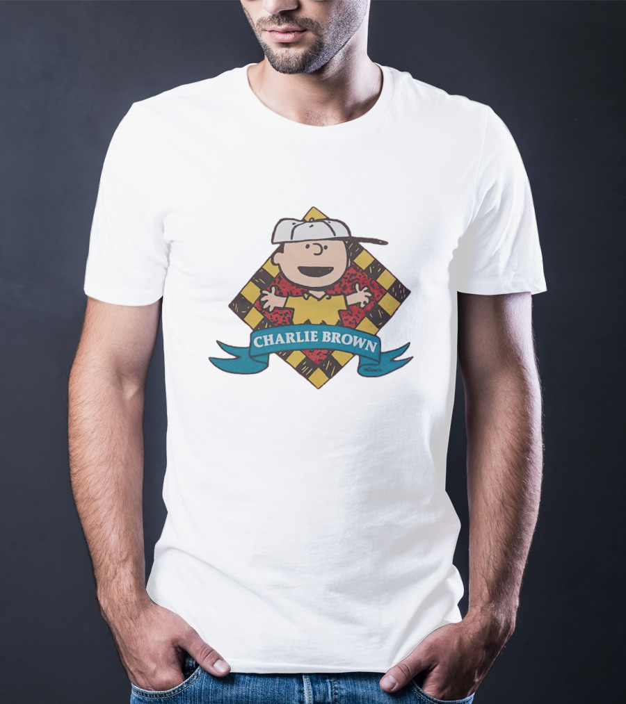 Charlie Brown Peanuts Diamond Pattern Comic T-Shirt