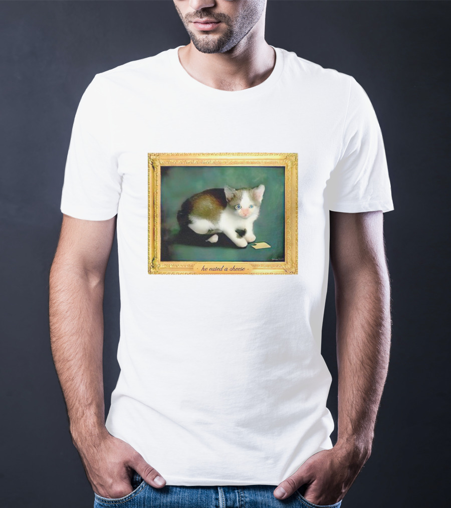 Cat He Eated A Cheese Framed T-Shirt