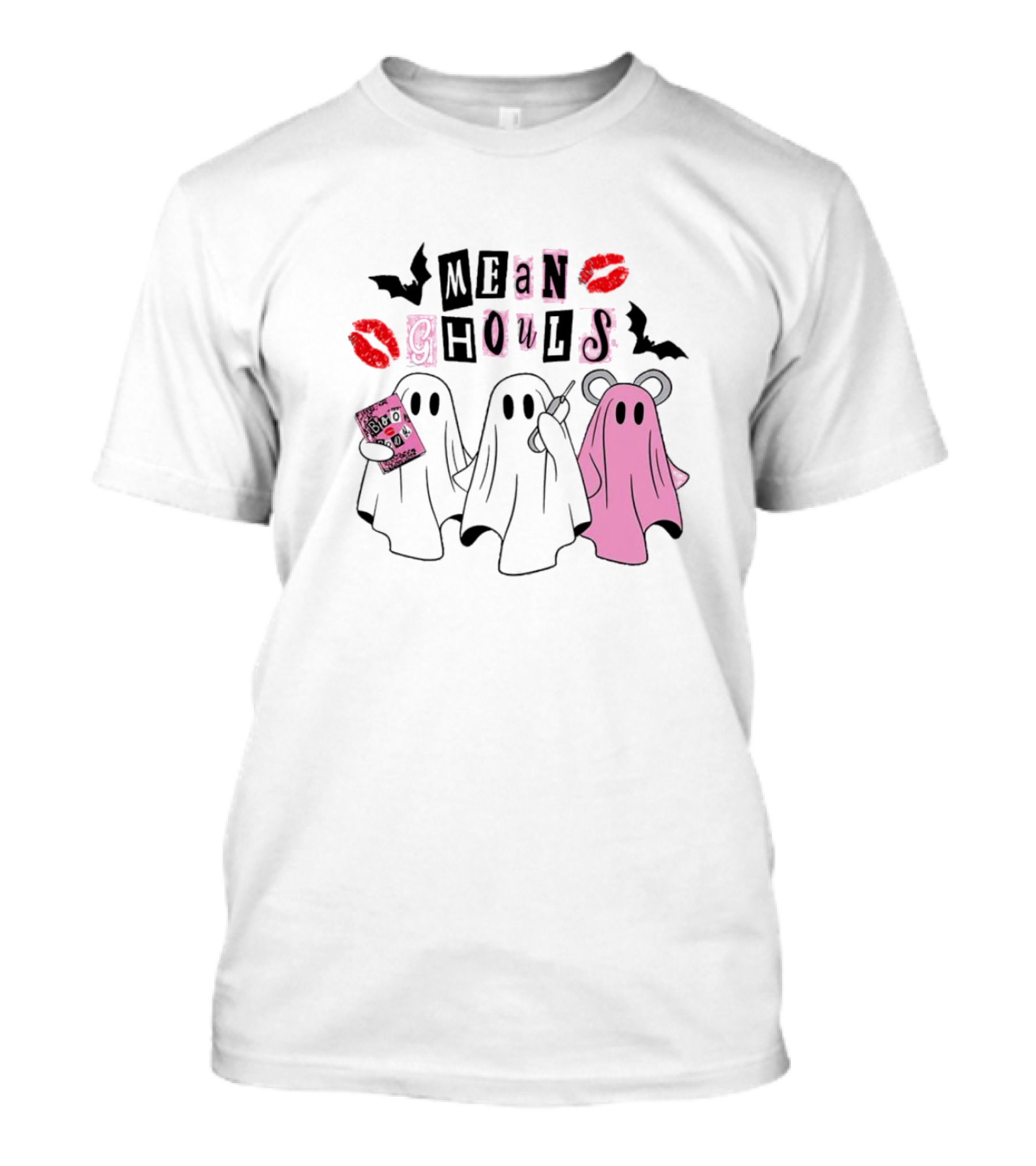 Mean Ghouls Halloween Ghosts Bats Lipstick Phone Accessories T-Shirt