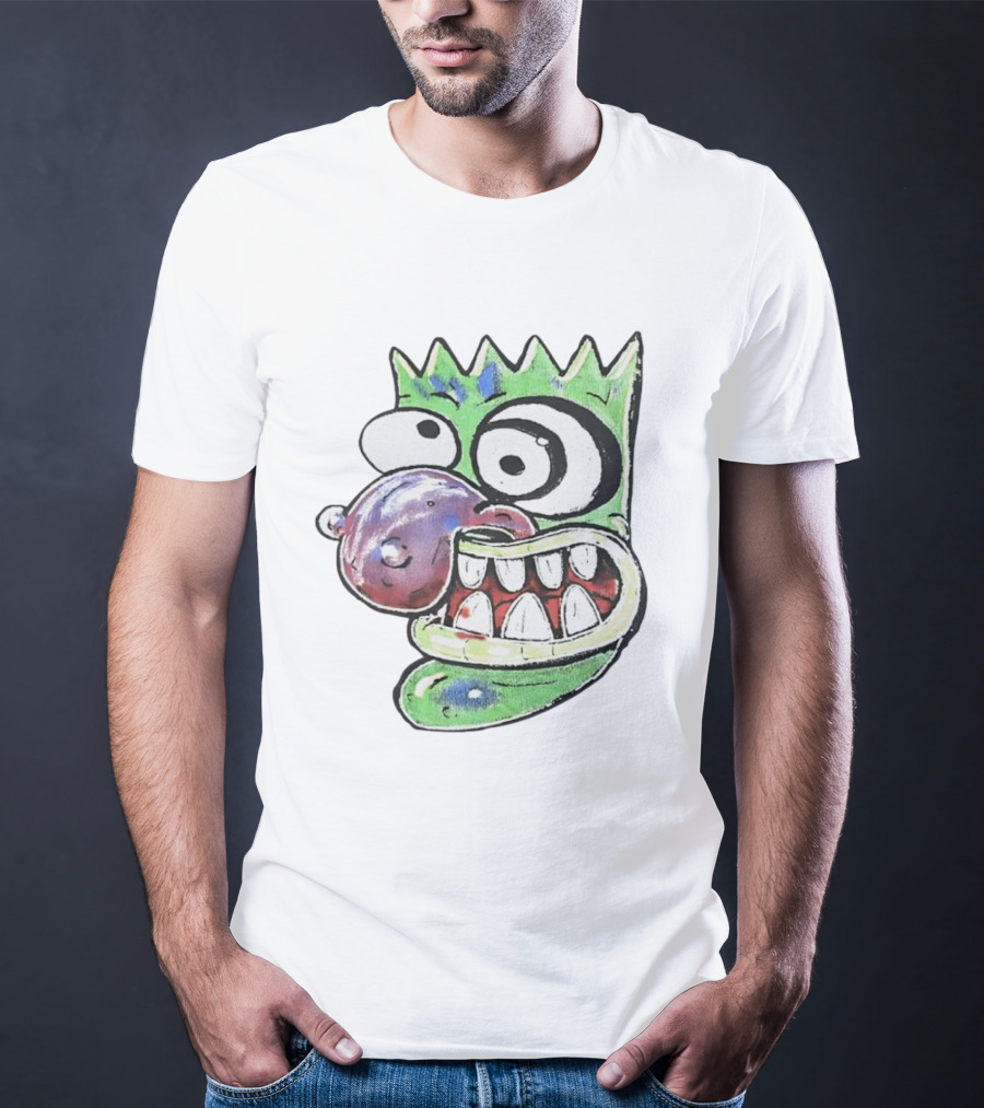 Hypno Eggplant Cartoon Fusion Character With Whimsical Eyes And Grinning Teeth T-Shirt