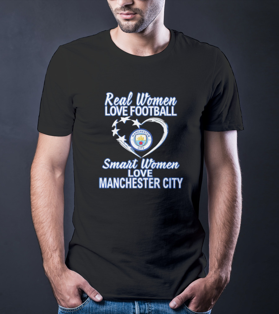 Real Women Love Football Smart Women Love Manchester City Manchester City Badge T-Shirt