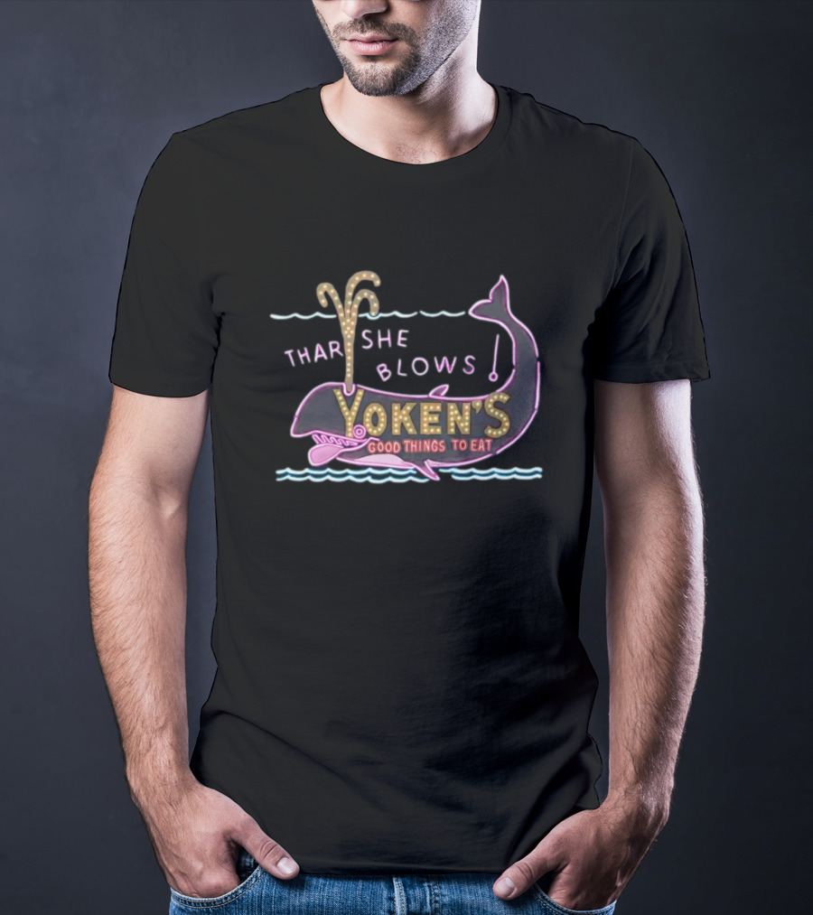 Yoken's Whale Thar She Blows Good Things To Eat Neon Sign T-Shirt