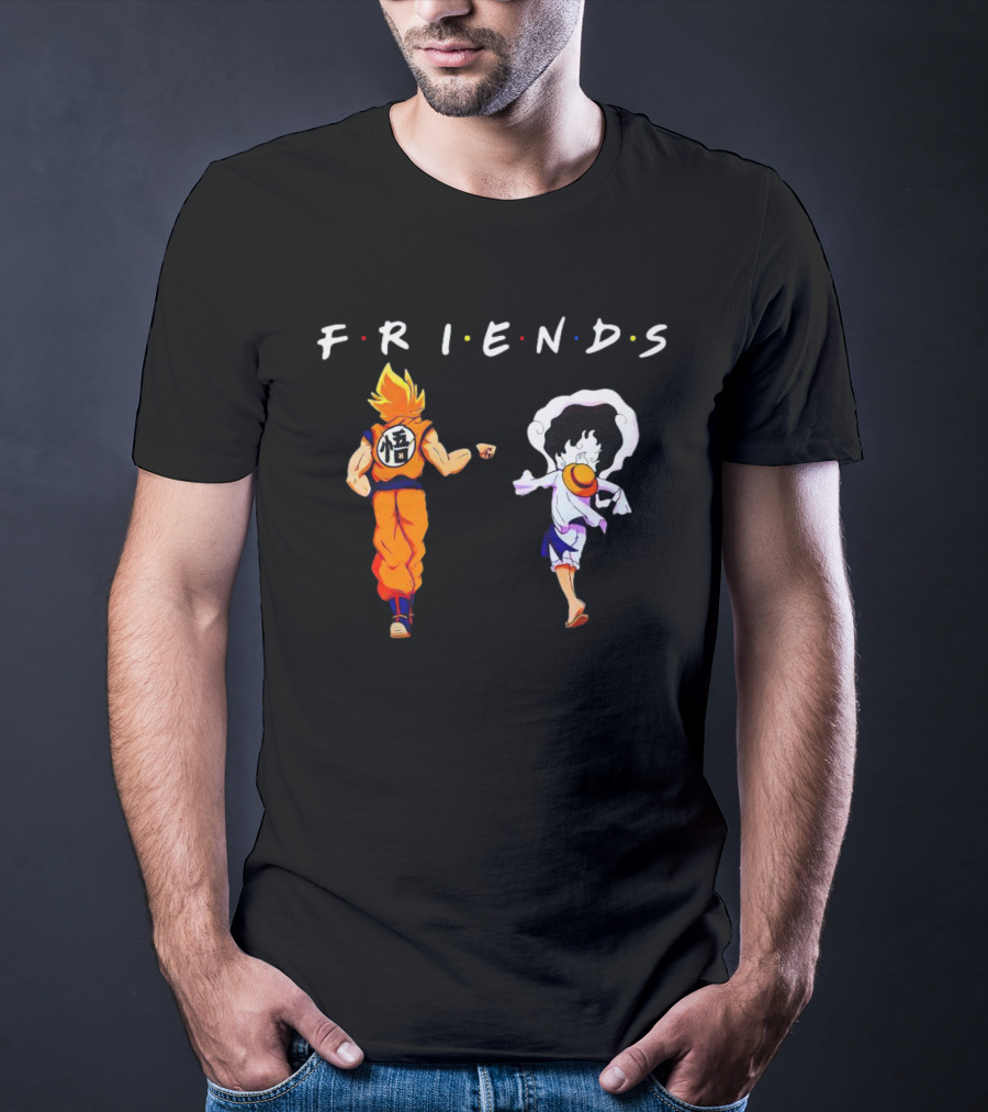 Son Goku And Luffy Friends Walking Together T-Shirt