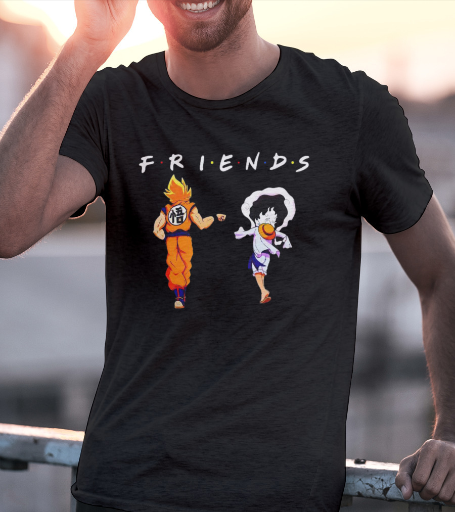 Son Goku And Luffy Friends Walking Together T-Shirt